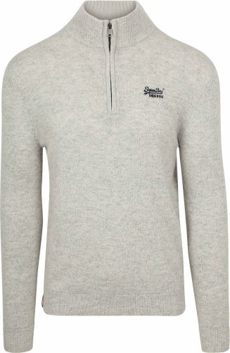 Superdry Henley Essential Half Zip Grijs