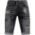 Local Fanatic Stonewashed ripped short slim fit