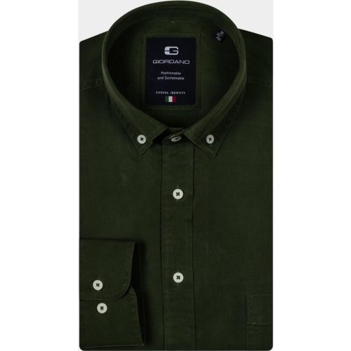 Giordano Casual hemd lange mouw Groen Brando, LS Button Down Soft 427006/70