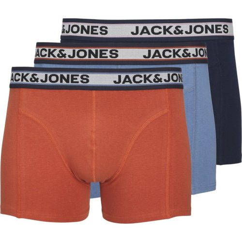 Jack & Jones Heren boxershorts trunks jacmarco oranje/blauw 3-pack