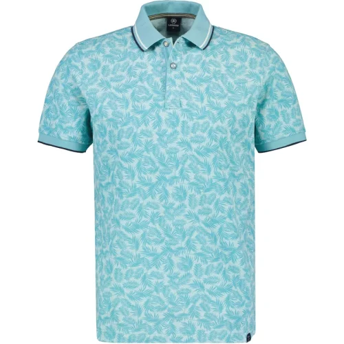 Lerros Heren polo 2333275 418 light turquoise tonic