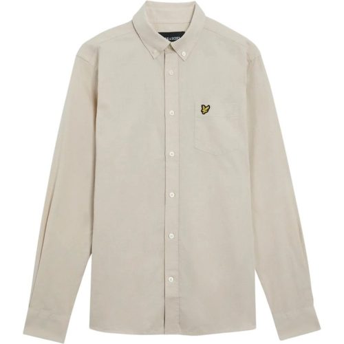 Lyle and Scott Cotton linen button down shirt lange mouw overhemden