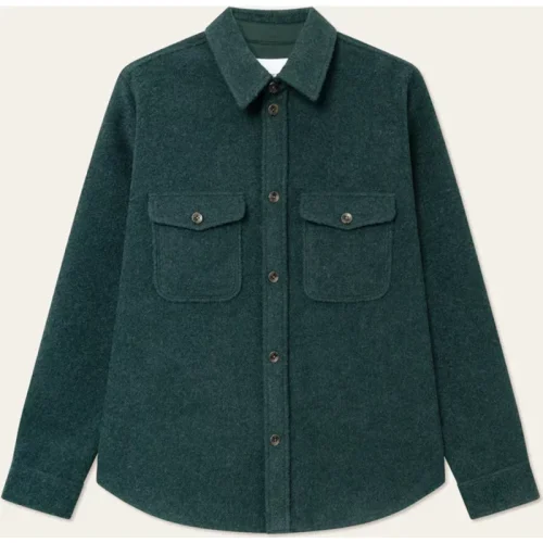 Les Deux lennon bouclé overshirt ldm640080 546546-pine green