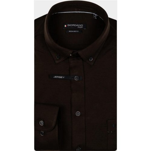 Giordano Casual hemd lange mouw Bruin Ivy, LS Button Down Liquid Co 427078/80