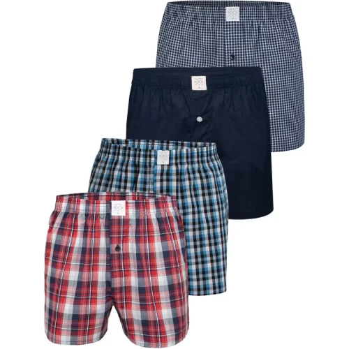 MG-1 Geweven wijde boxershorts heren core blauw 4-pack