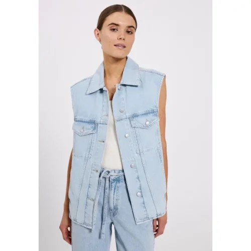 Norr Larisa denim waist coat –