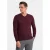 Ombre Heren v-hals sweater ribgebreide boorden bordeaux bs-0107bd