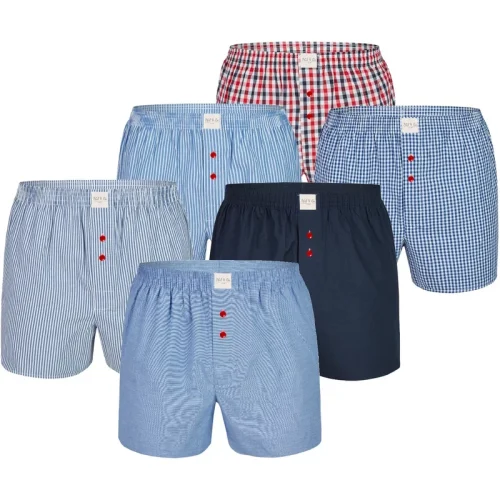 Phil & Co 6-pack wijde boxershorts heren geweven katoen classic pack 6-pack