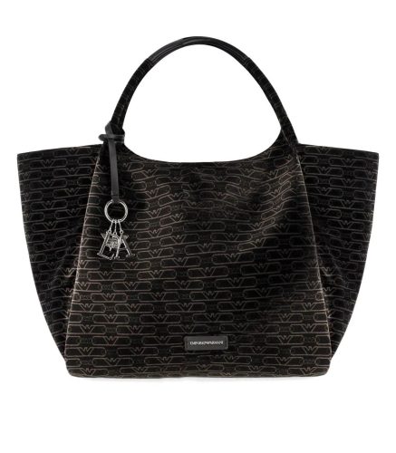 Emporio Armani Totes & shoppers – EMPORIO ARMANI SCHWARZE MONOGRAM HANDTASCHE in zwart