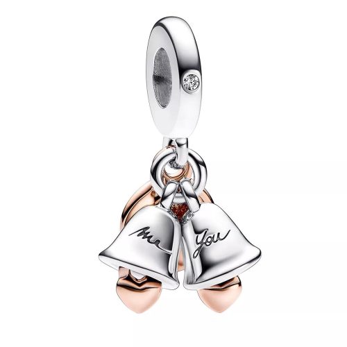 Pandora Charms – Two-tone Wedding Bells Double Dangle in silver