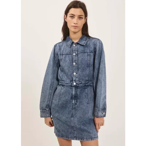 Norr Cara denim dress light blue –