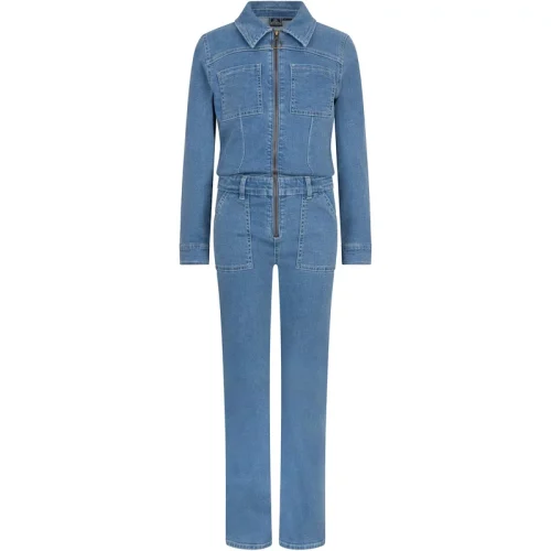 Indian Blue Meisjes jumpsuit medium denim