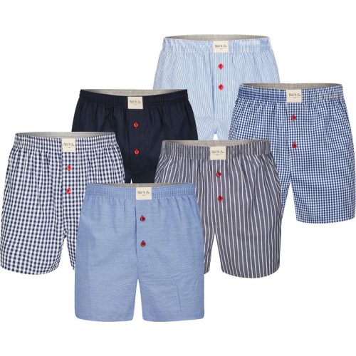 Phil & Co 6-pack geweven wijde boxershorts heren multipack 6-pack