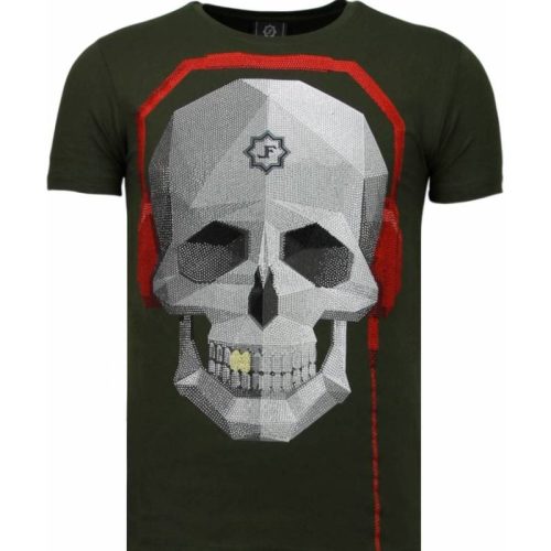 Local Fanatic Skull bring the beat rhinestone t-shirt