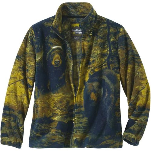 Atlas For Men Heren bear all-over print fleecejack