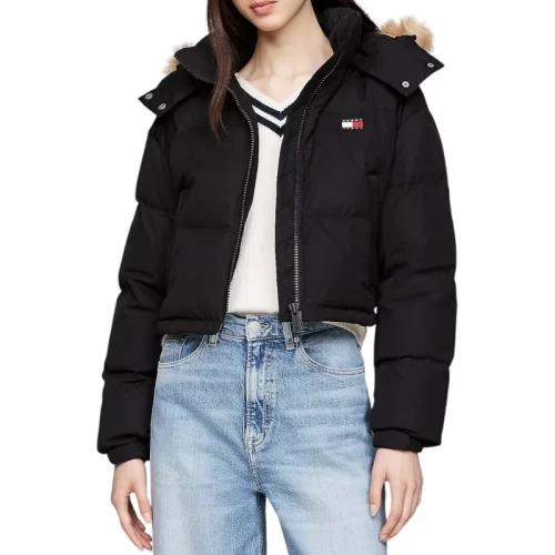 Tommy Hilfiger Alaska cropped pufferjack met donsvulling