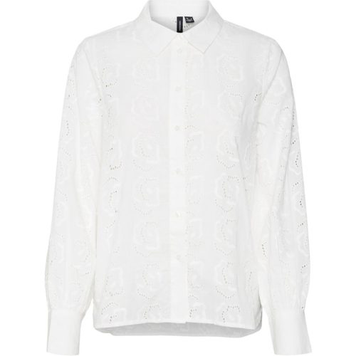 Vero Moda vmbrooke ls emb shirt wvn ga 10318368 snow white