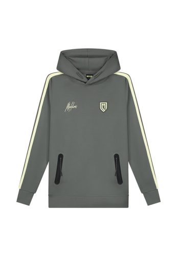 Malelions Sport Academy Hoodie MS2-AW23-11-225 Grijs / Lime Groen-XL