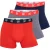 CR7 Heren boxershorts effen rood/grijs/blauw 3-pack