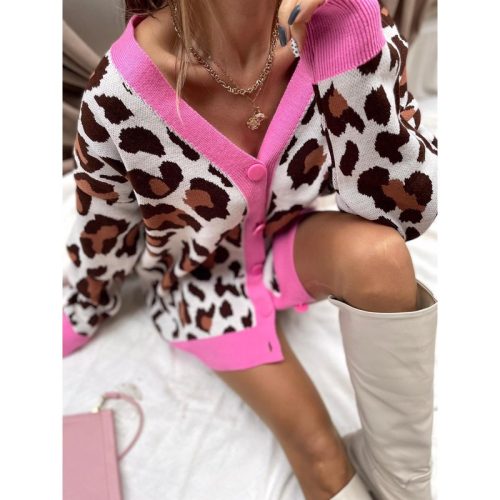 QU-Style Leopar patroon oversized vest 13333