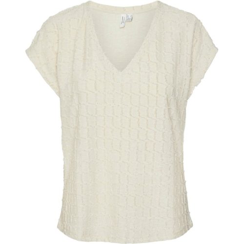 Vero Moda Vmopanila ss v-neck t-shirt beige