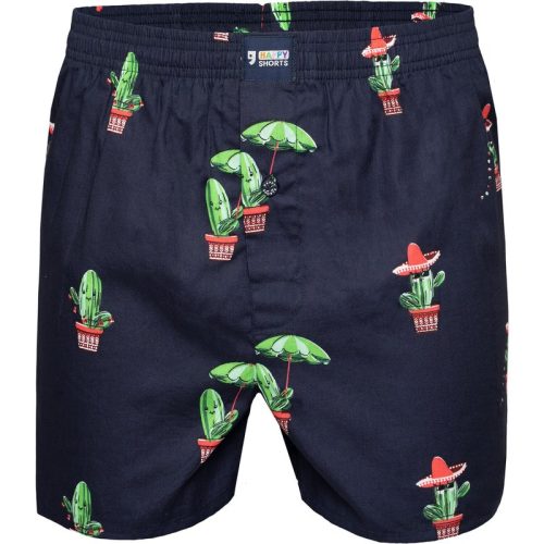 Happy Shorts X heren wijde boxershort met binnenbroek cactus print