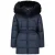 Le Chic Meisjes winterjas met capuchon en fur kraag bodette navy