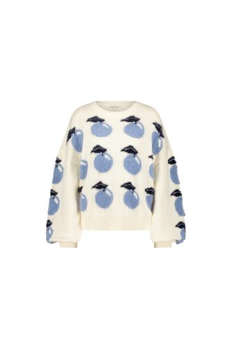 Fabienne Chapot Apple Pullover Clt-pul-20-aw24-0 Trui 0108 Cosy White/blue