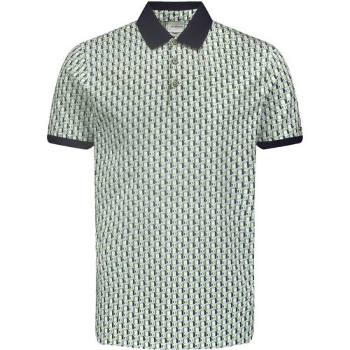 No Excess Polo korte mouw met print allover stretch green