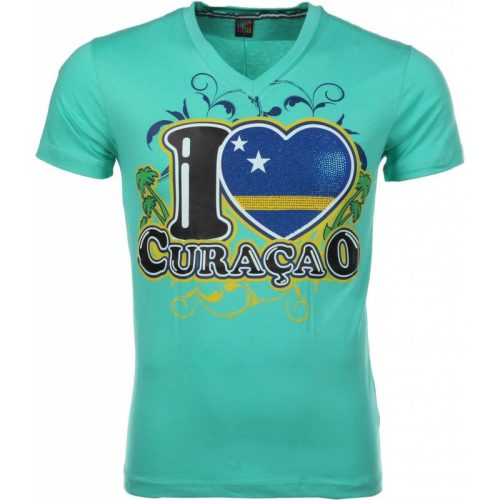 Local Fanatic T-shirt i love curacao groen