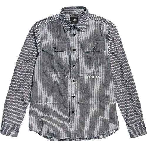 G-Star Panel cargo reg shirt stripe blue white