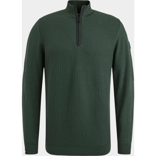 Vanguard Pullover Groen Half zip collar cotton struct VKW2408308/6152