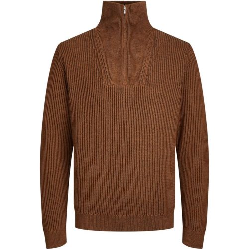 Jack & Jones Jprblacharlie knit half zip cognac