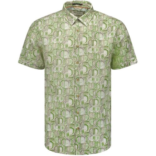 No Excess Overhemd korte mouw met print allover green