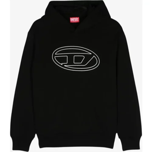 Diesel Jongens hoodie sbigovalhood zwart