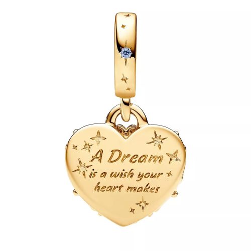 Pandora Charms – Disney Cinderella heart 14k gold-plated double dan in blue