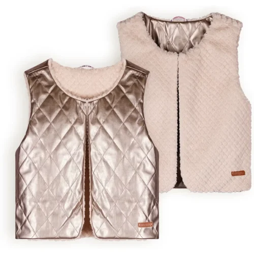 NoNo Meisjes gilet reversible kate pearled ivory