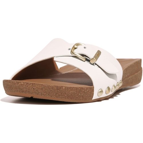 FitFlop Iqushion adjustable buckle leather slides