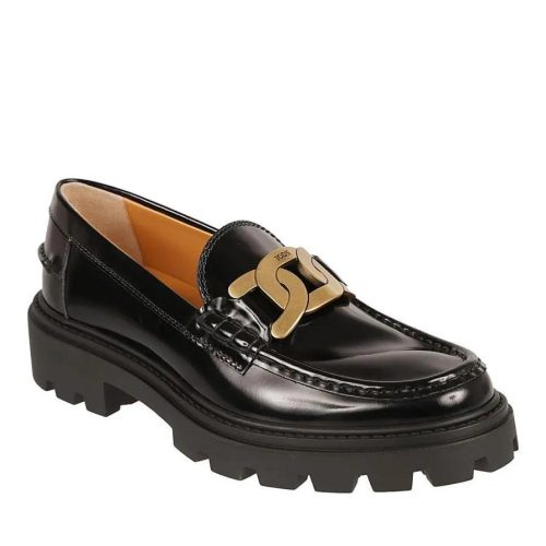 Tod’s Loafers – Gomma Pesante Leather Loafers in zwart