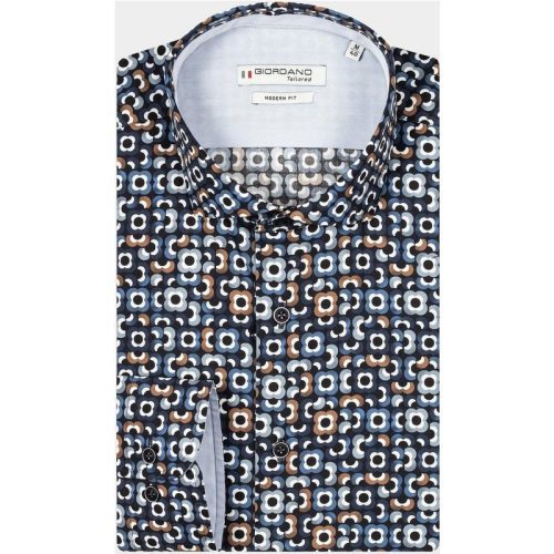 Giordano Casual hemd lange mouw Blauw Row, LS Cutaway Vintage Flow 427817/60