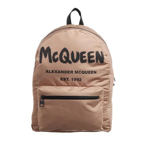 Alexander McQueen Rugzakken – Logo Print Backpack in beige