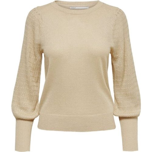 Vila Vituli ls v-neck gliter knit topp zand