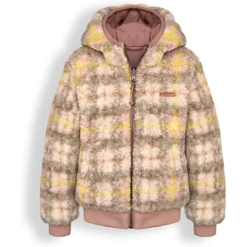 NoNo Meisjes reversible winterjas bomby taupe