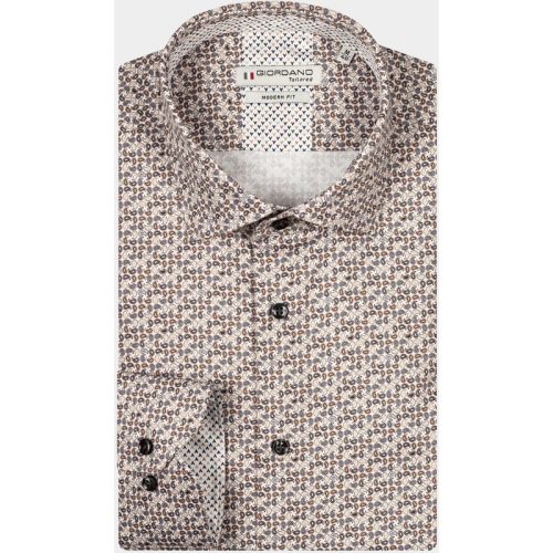 Giordano Casual hemd lange mouw Bruin Maggiore, LS Semi Cutaway Min 427867/80