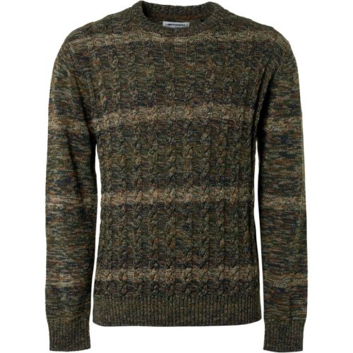 No Excess Pullover crewneck cable jacquard de caramel