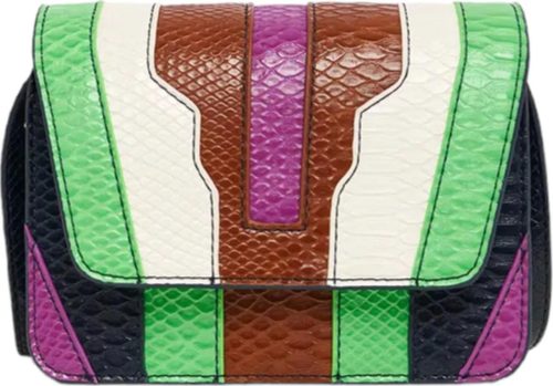 Essentiel Antwerp Crossbody bags – Sac faux serpent Gello Vert blanc brun Hulk Essent in meerkleurig