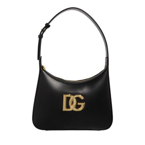 Dolce&Gabbana Hobo bags – Rigid Hobo Dg Logo On The Front in zwart