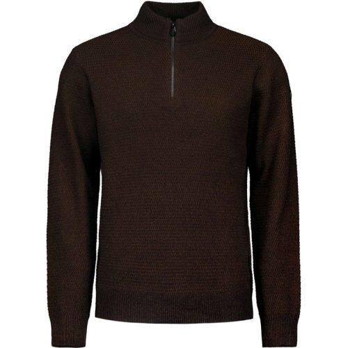 No Excess Pullover half zipper 2 coloured mel brown