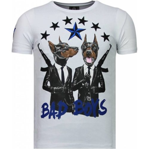 Local Fanatic Bad boys pinscher rhinestone t-shirt