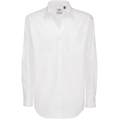 B and C B&c herenshirt met lange mouwen van katoen met scherpe keperstof / herenshirts